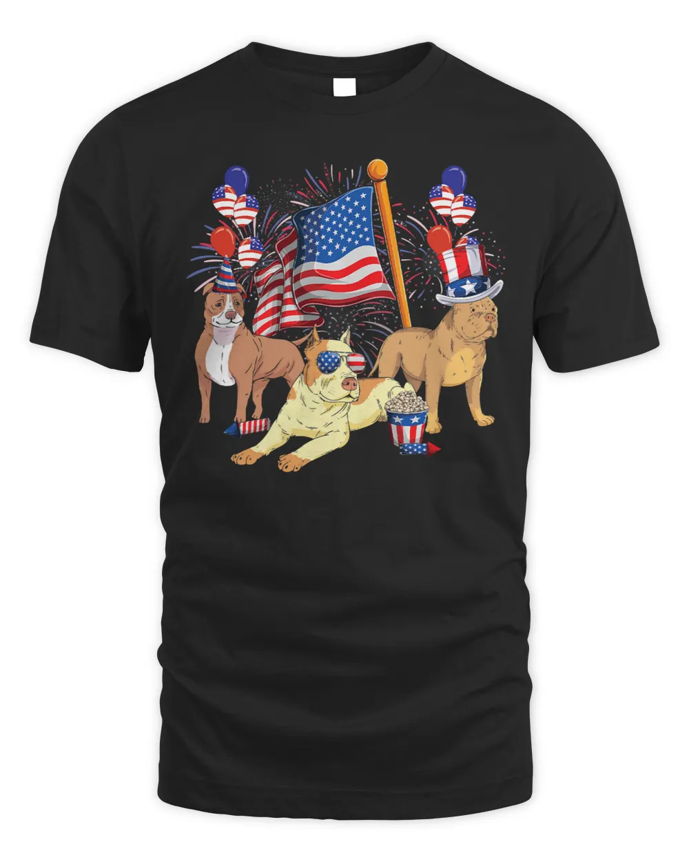 Bully Dog USA Flag Pitbull Dog Lover Costume 4th Of July USA Patriotic 118 Pitbull Dog