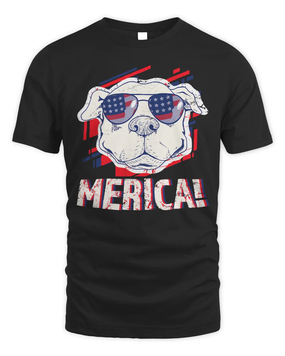 Bully Merica 4th of July American Flag Patriotic USA 517 Pitbull Dog