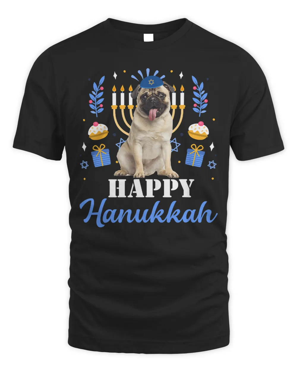 Pug Lover Jewish Menorah Hat Chanukah Hanukkah Jewish 403 Pugs Dog