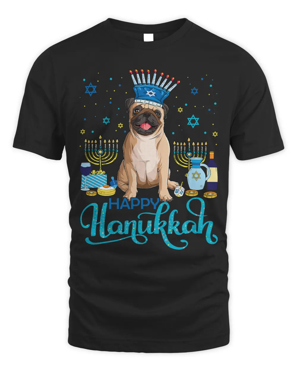 Pug Lover Jewish Menorah Hat Chanukah Hanukkah Jewish Xmas 221 Pugs Dog