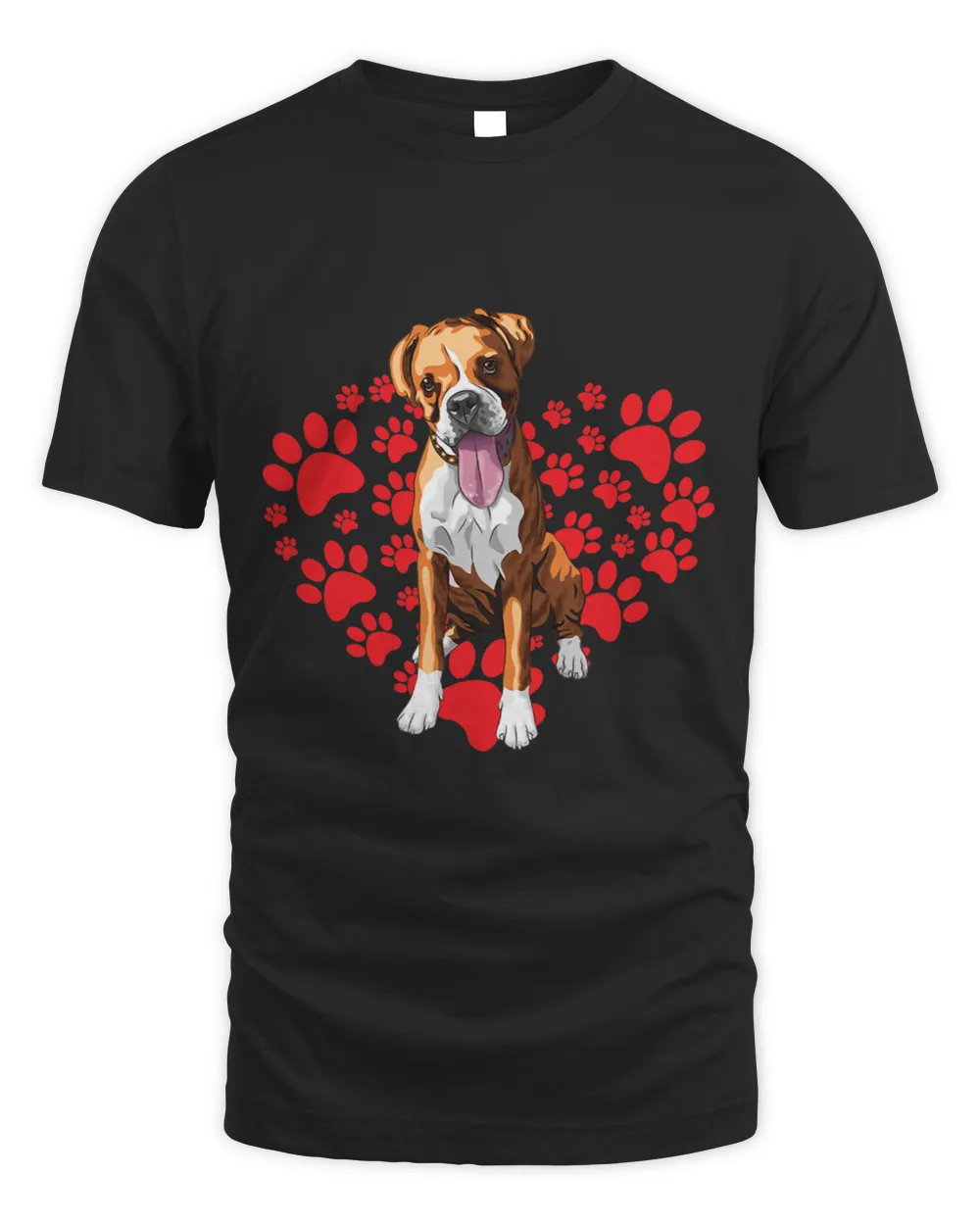 Boxer Valentine Heart Paw Valentines Day Boxers Dog