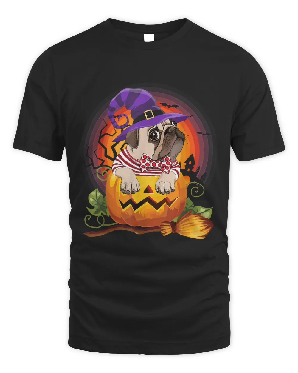 Pug Lover Witch Pumpkin Halloween Dog Lover Costume Gifts 75 Pugs Dog