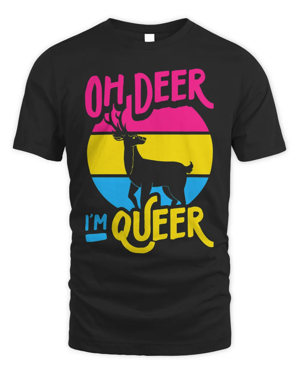 Oh Deer Im Queer Pansexual Pride Flag Colors Joke