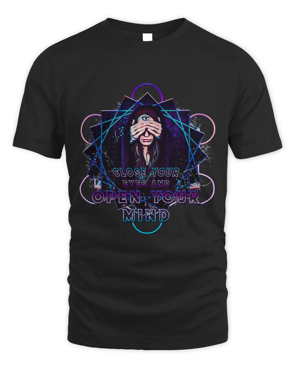 3rd Eye Open Your Mind Sacred Geometry Rave Psytrance Edm Unisex Standard T-Shirt black s