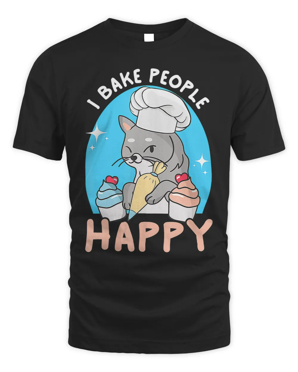 Funny Gray Cat Bake People Happy Cupcake Sarcasm Pet Baker