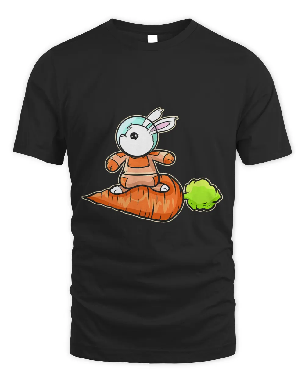 Cute Astrnaut Bunny Surfing On A Carrot On Easter