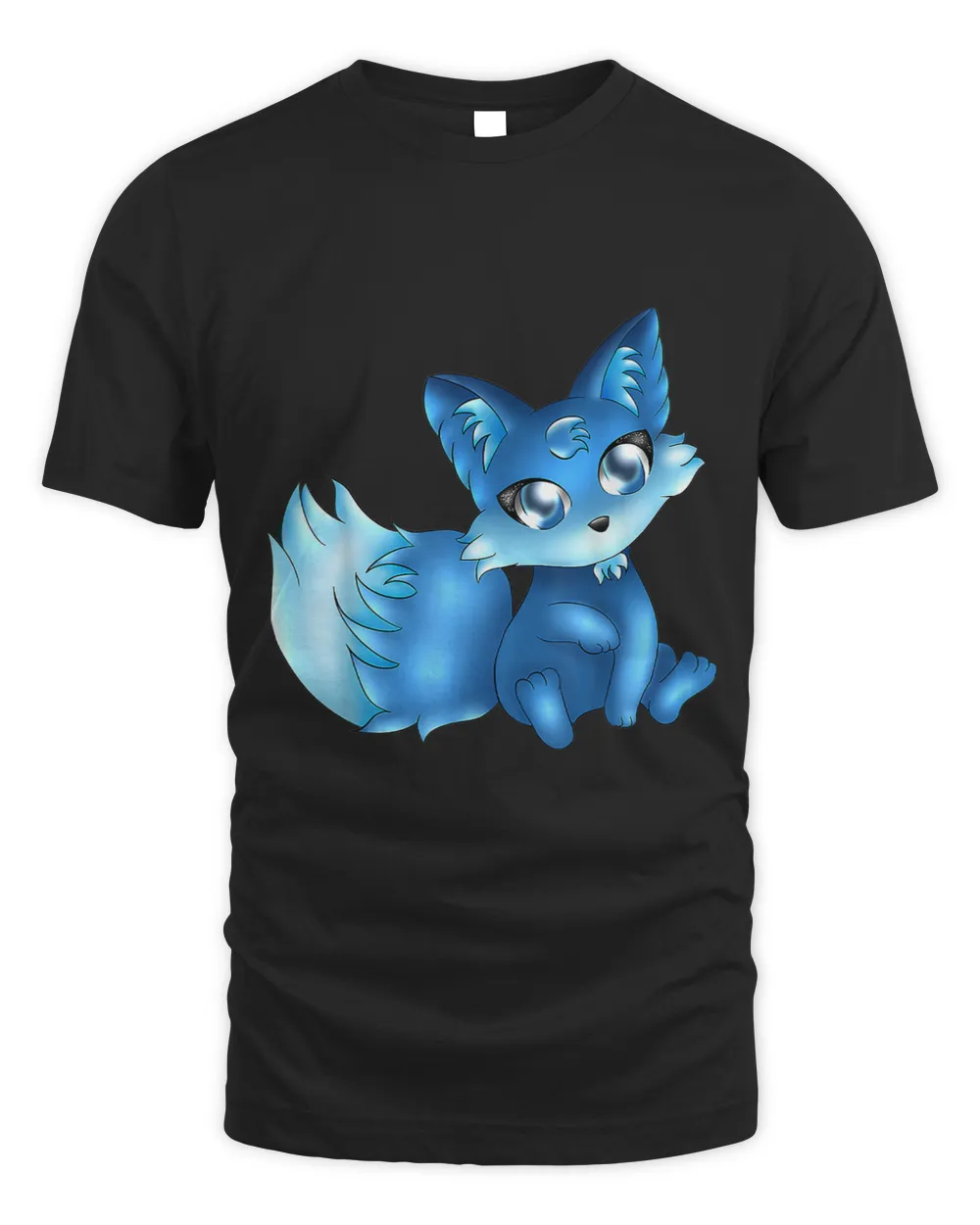 Cute Blue Sit Anime Fox Deutschland Geschenk