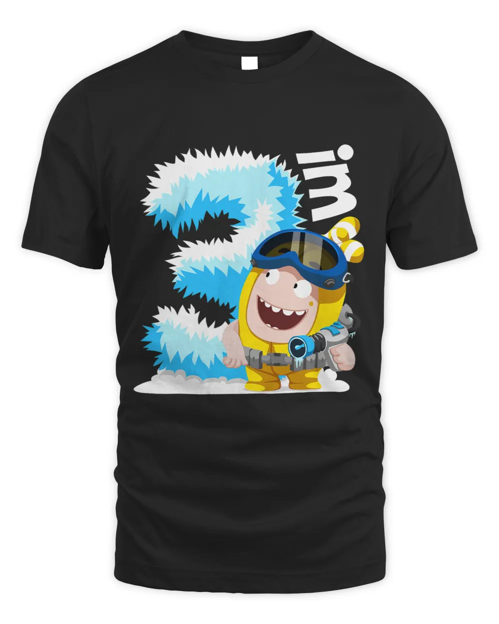 Oddbods Bubbles Third 3rd Birthday Snow Ice Scientist Gift Unisex Standard T-Shirt black s