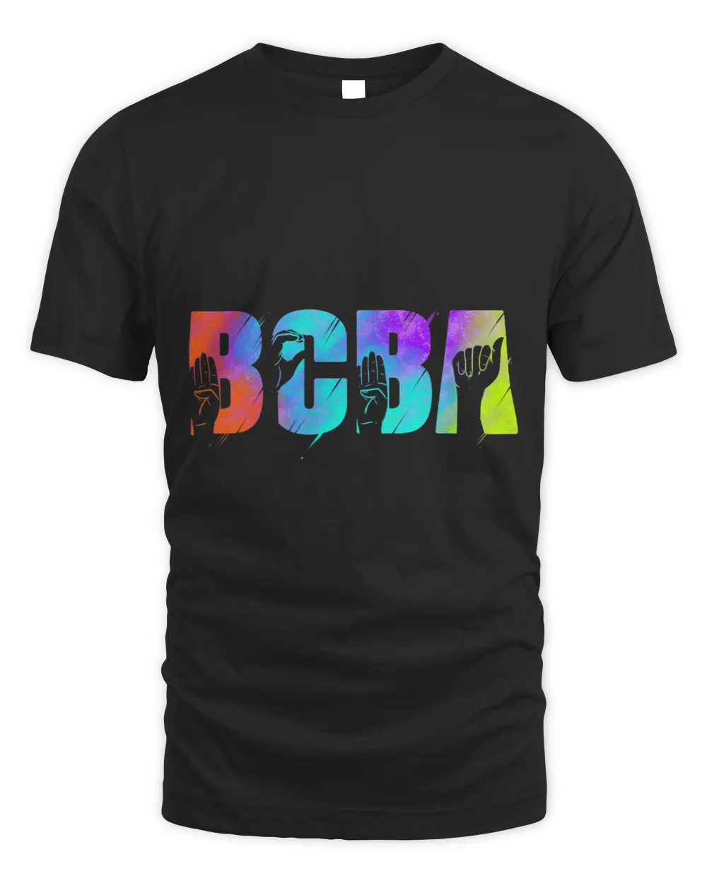 BCBA Sign Language Behavior Analyst Unisex Standard T-Shirt black s