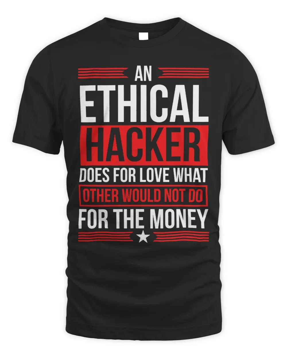 Ethical Hacking Cybersecurity Online Security Hacker Unisex Standard T-Shirt black s