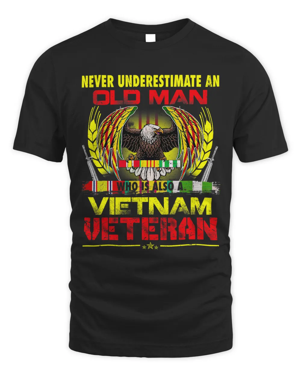 Mens Vietnam Veteran Tee Never Underestimate An Old Man Veteran