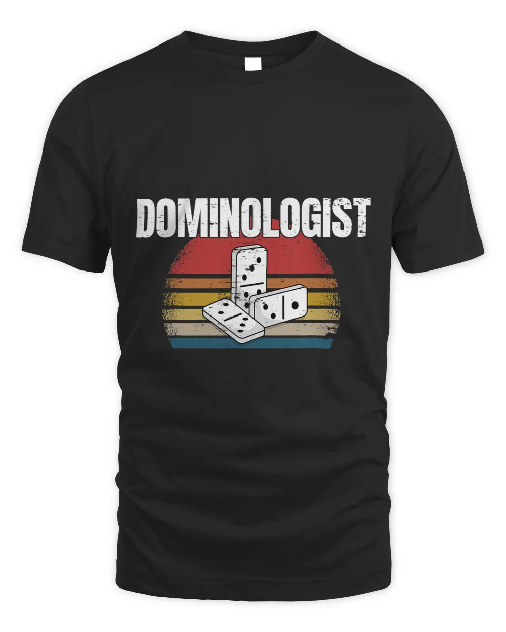Retro Domino Player Dominoes Game Dominologist Funny Saying Unisex Standard T-Shirt black s