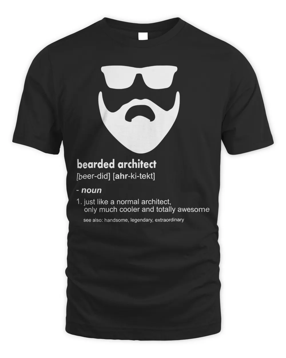 Mens Bearded Architect Shirt Funny Beard Joke Architecture Gift T-Shirt