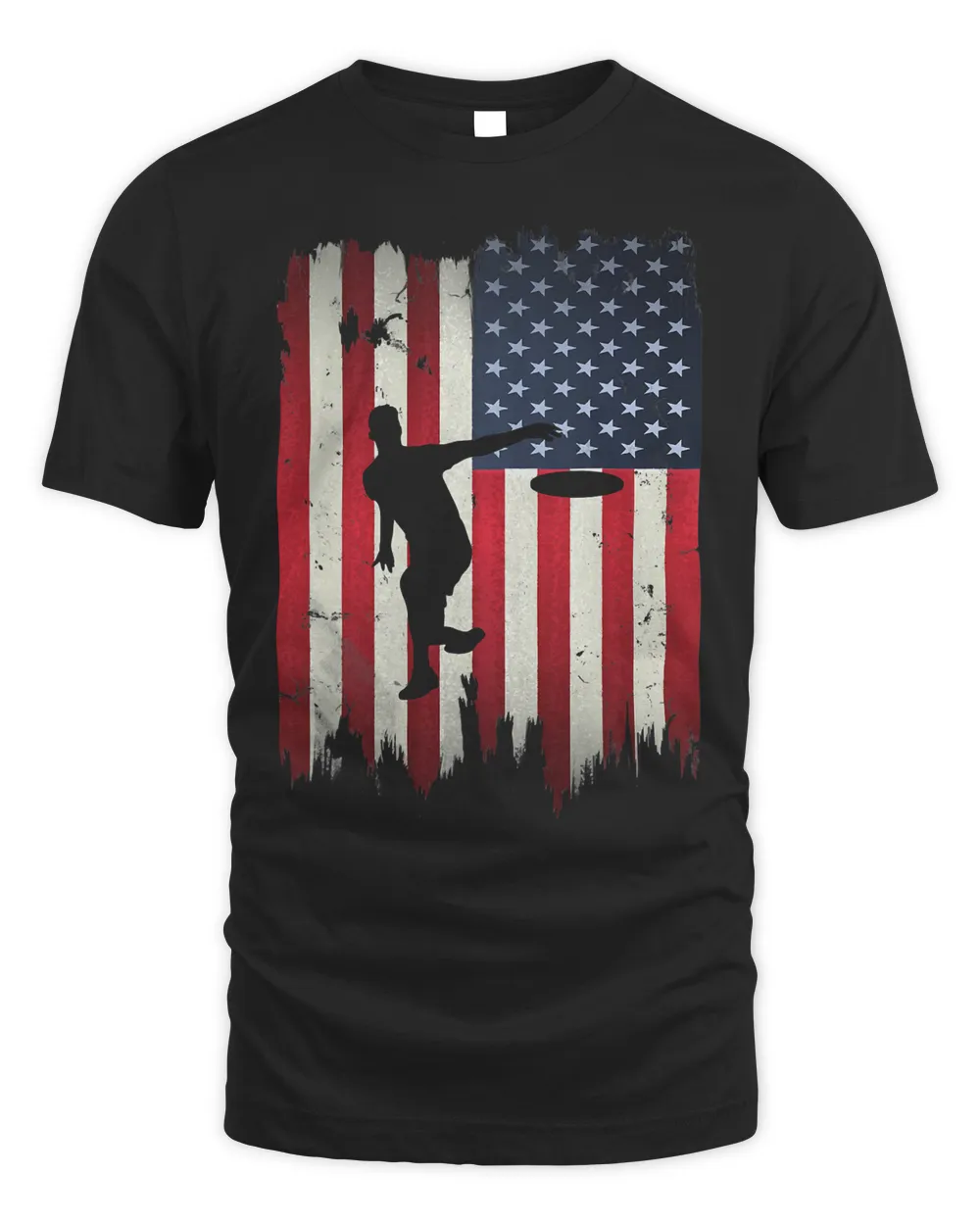 Ultimate Frisbee Disc Golf USA American Flag 4th of July T-Shirt