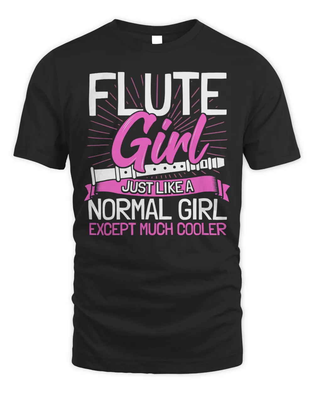 Cute Flute Girl T-Shirt Men's Standard T-Shirt black s