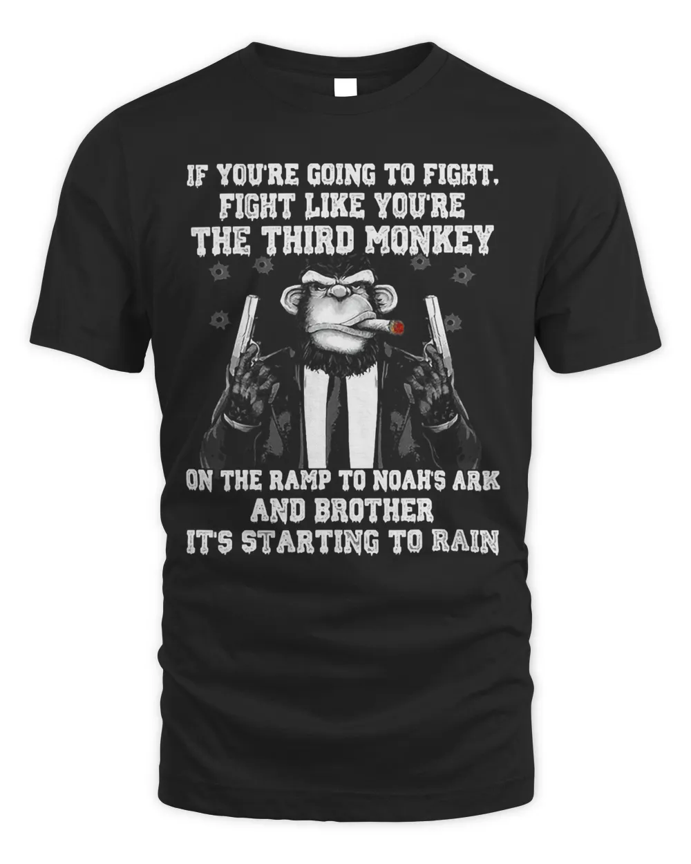 fight like  third monkey  monkey Men's Standard T-Shirt black s
