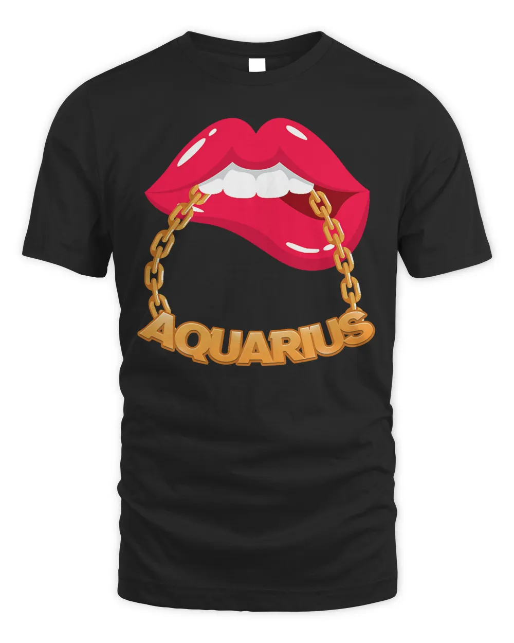 Womens Aquarius Lips Horoscope Astrology January February Birthday T-Shirt