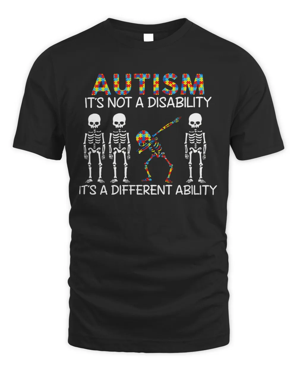 Autism it's not disabilty its a diffrent ability Men's Standard T-Shirt black s