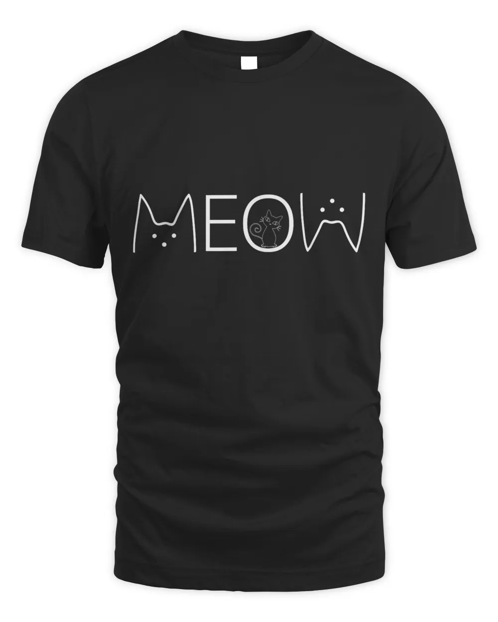 meow funny cat typographic Feature bullet T-Shirt
