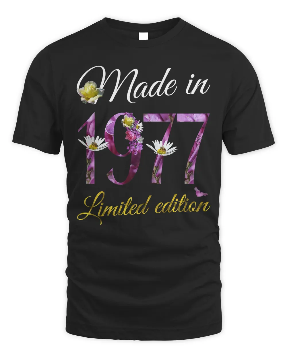 Made in 1977 Tee 45 Year Old Floral 1977 45th Birthday Gift