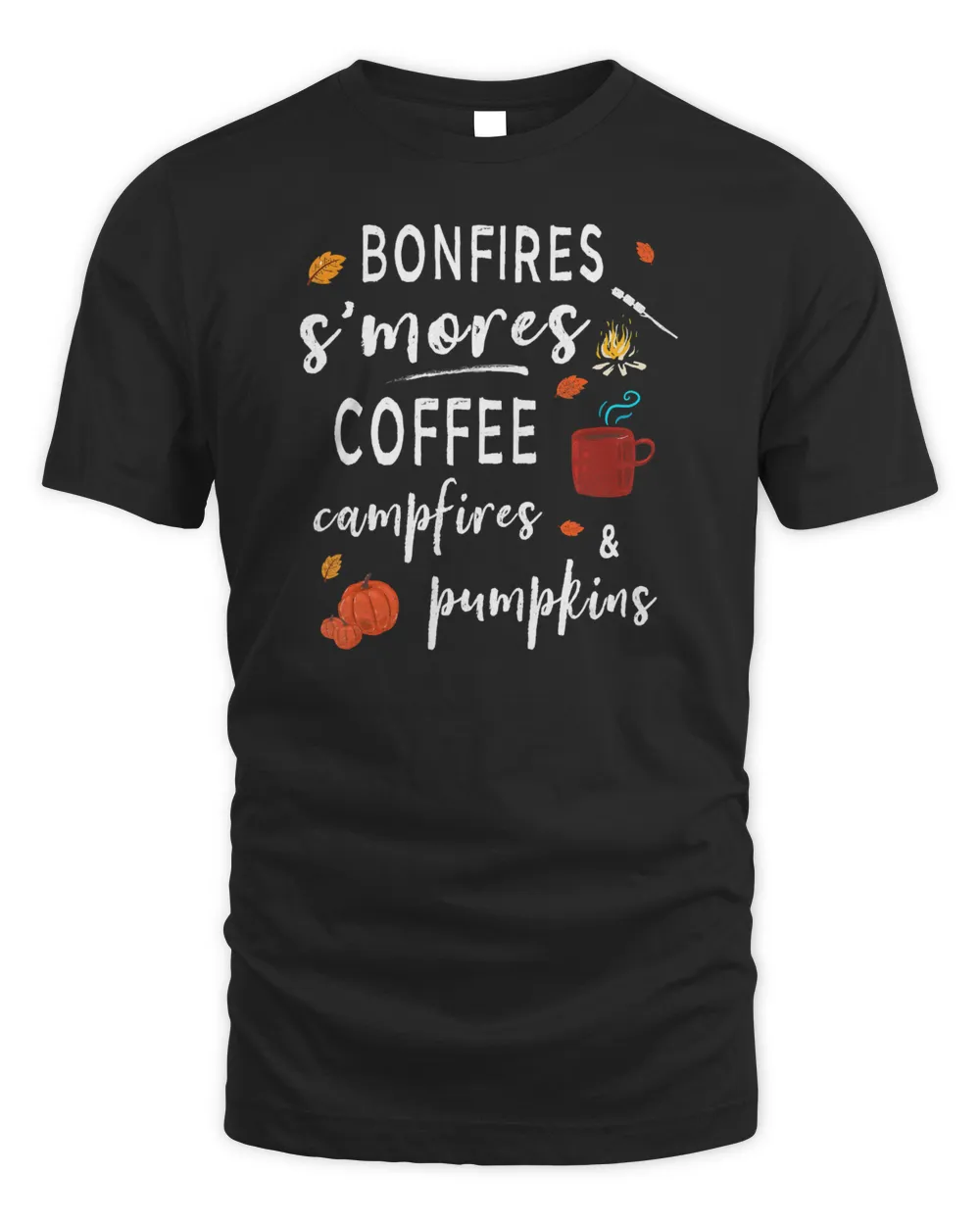 Camping Lovers Bonfires S&39;mores Coffee Campfires Pumpkins T-Shirt