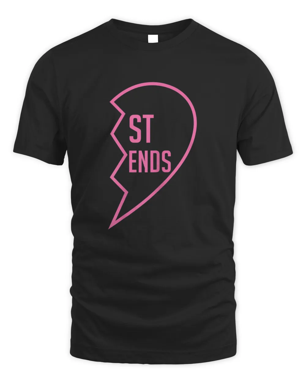 1 Heart in 2 Best Friend BFF Matching Unisex Standard T-Shirt black s