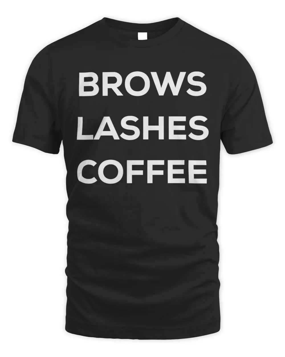 Eyebrow microblading, eyelash extensions, coffee tshirt