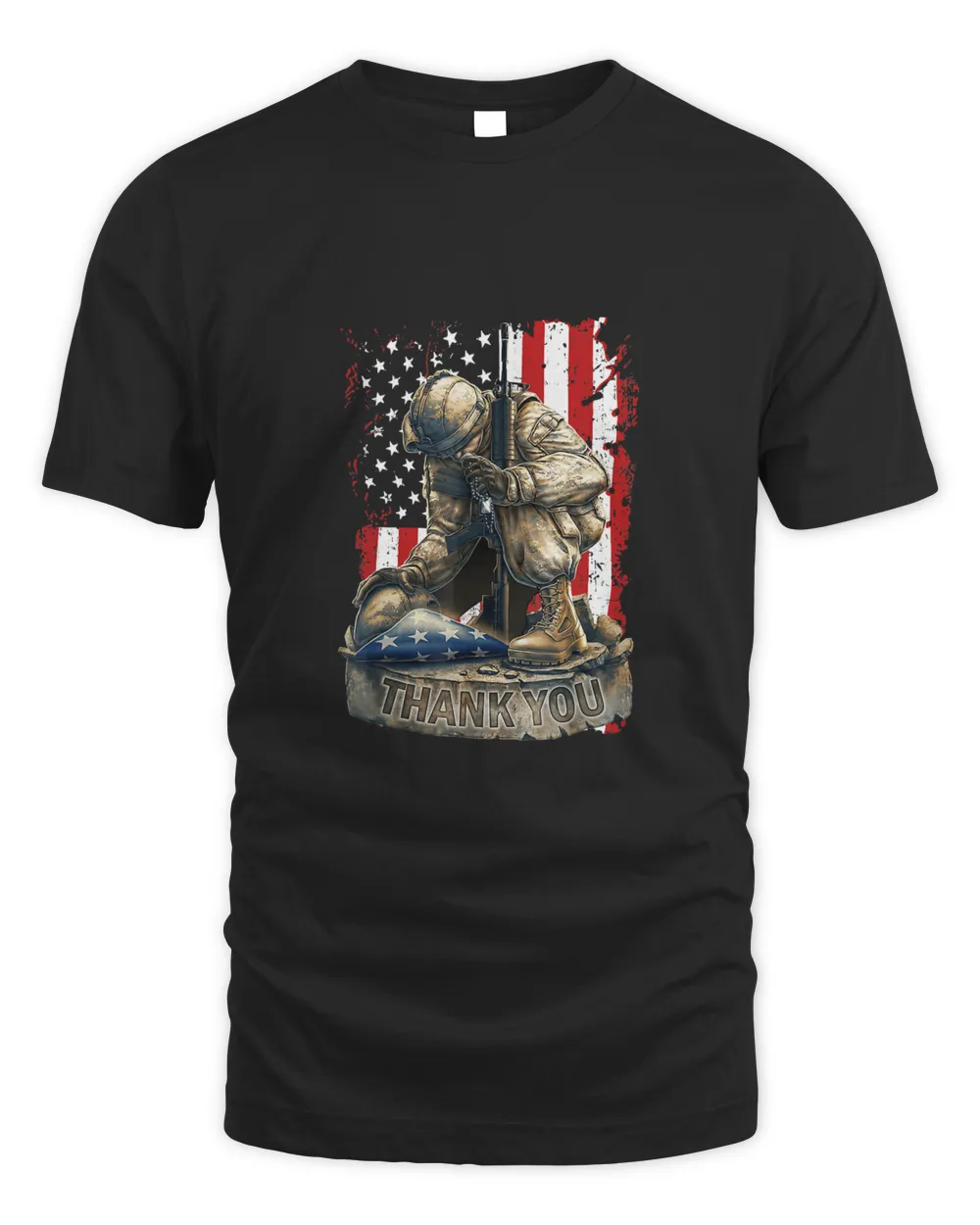 Vintage US Flag Veteran Thank You Military Boot Veteran Day T-Shirt