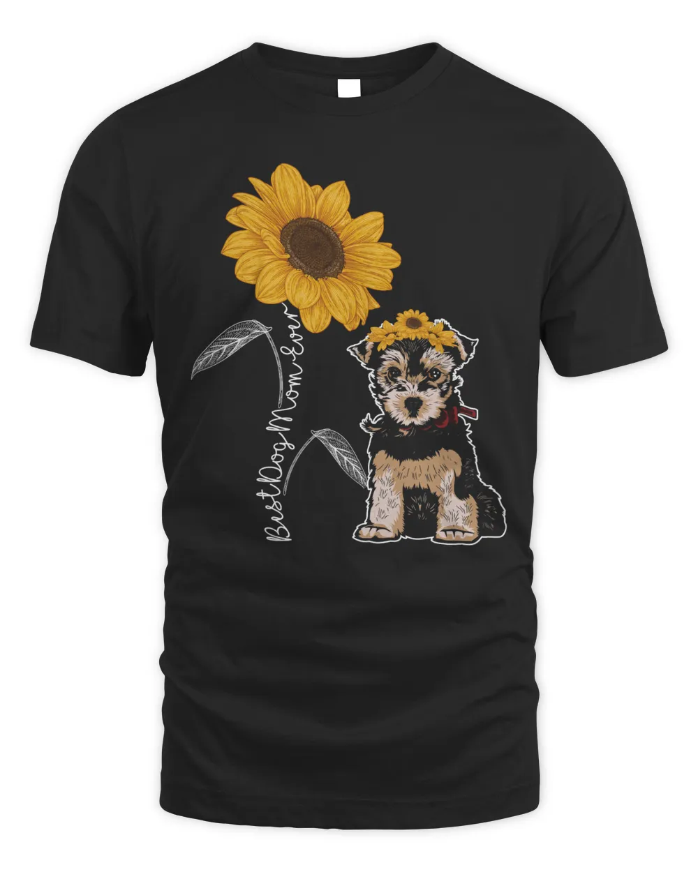 Cute Yorkshire Terrier Dog Sunflower Best Dog Mom Ever Gifts for Women and Girl