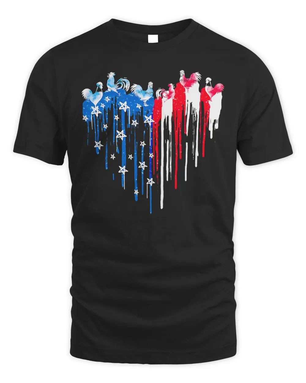 Chicken Heart American Flag 4th Of July Farmers Patriotic 162 Hen Rooster