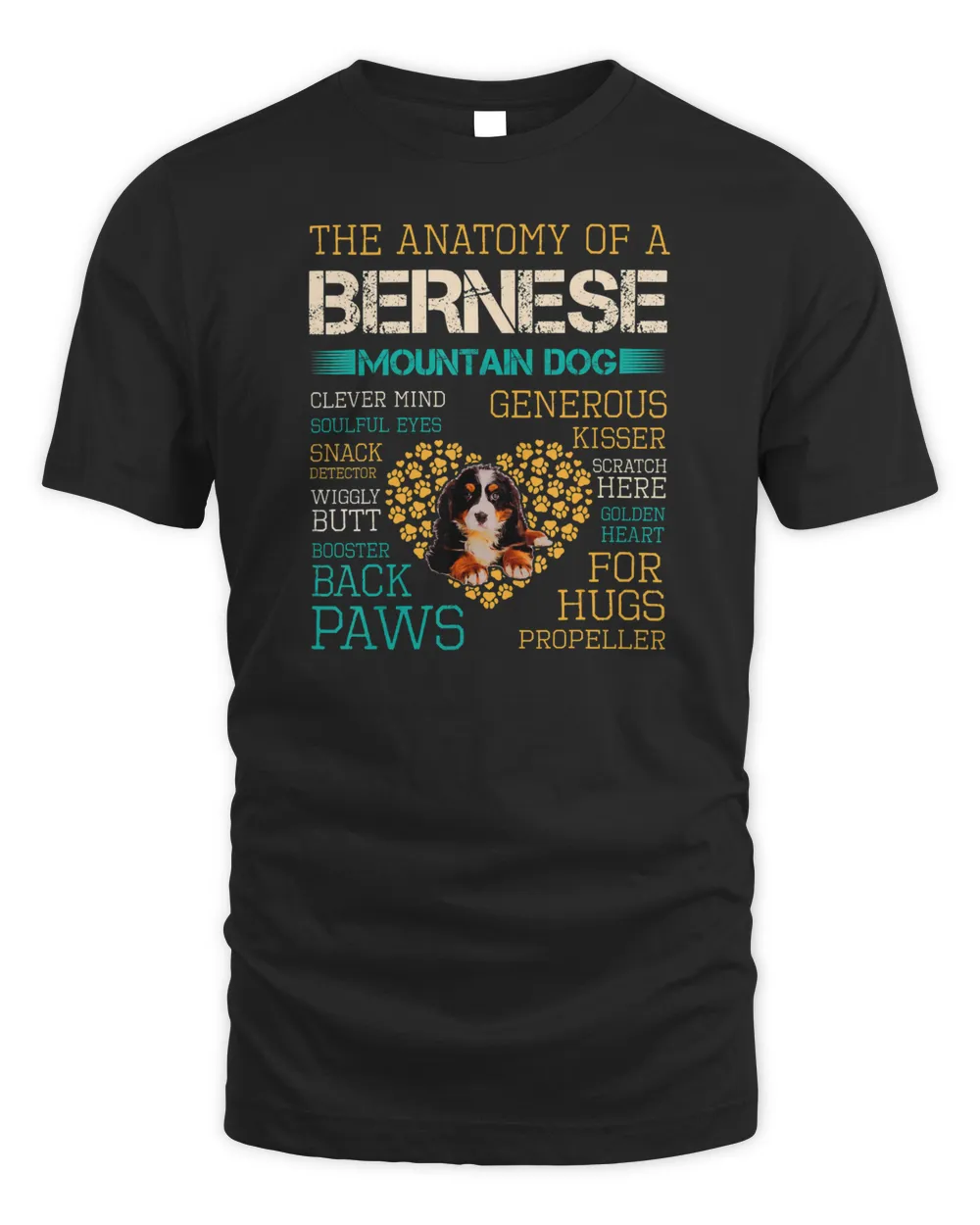 Anatomy of a Bernese Mountain for a Dog Lover T-Shirt