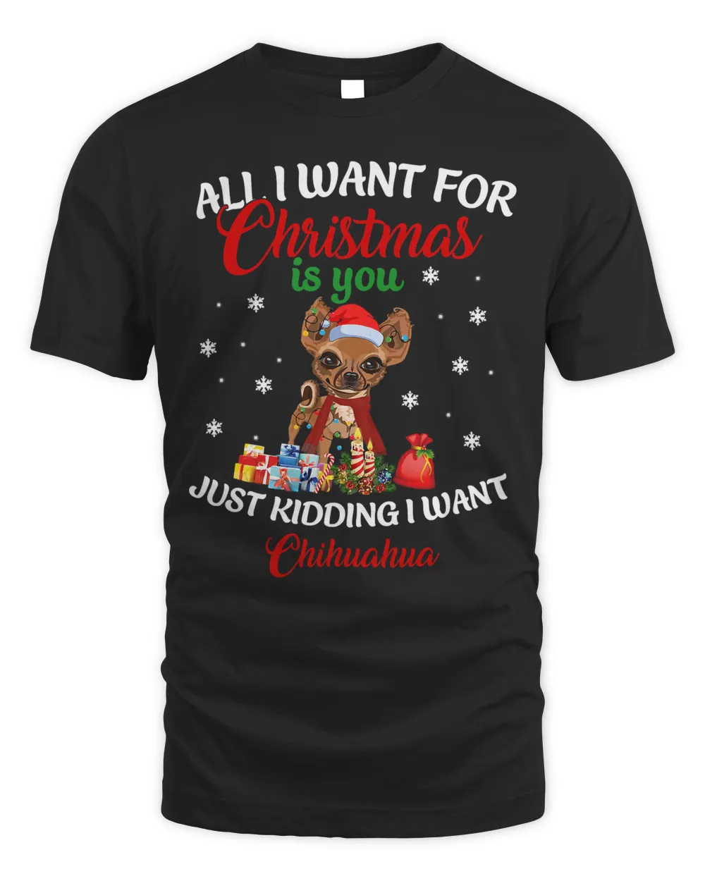 All I Want For Christmas Is Chihuahua Dog Lover Xmas Women 302