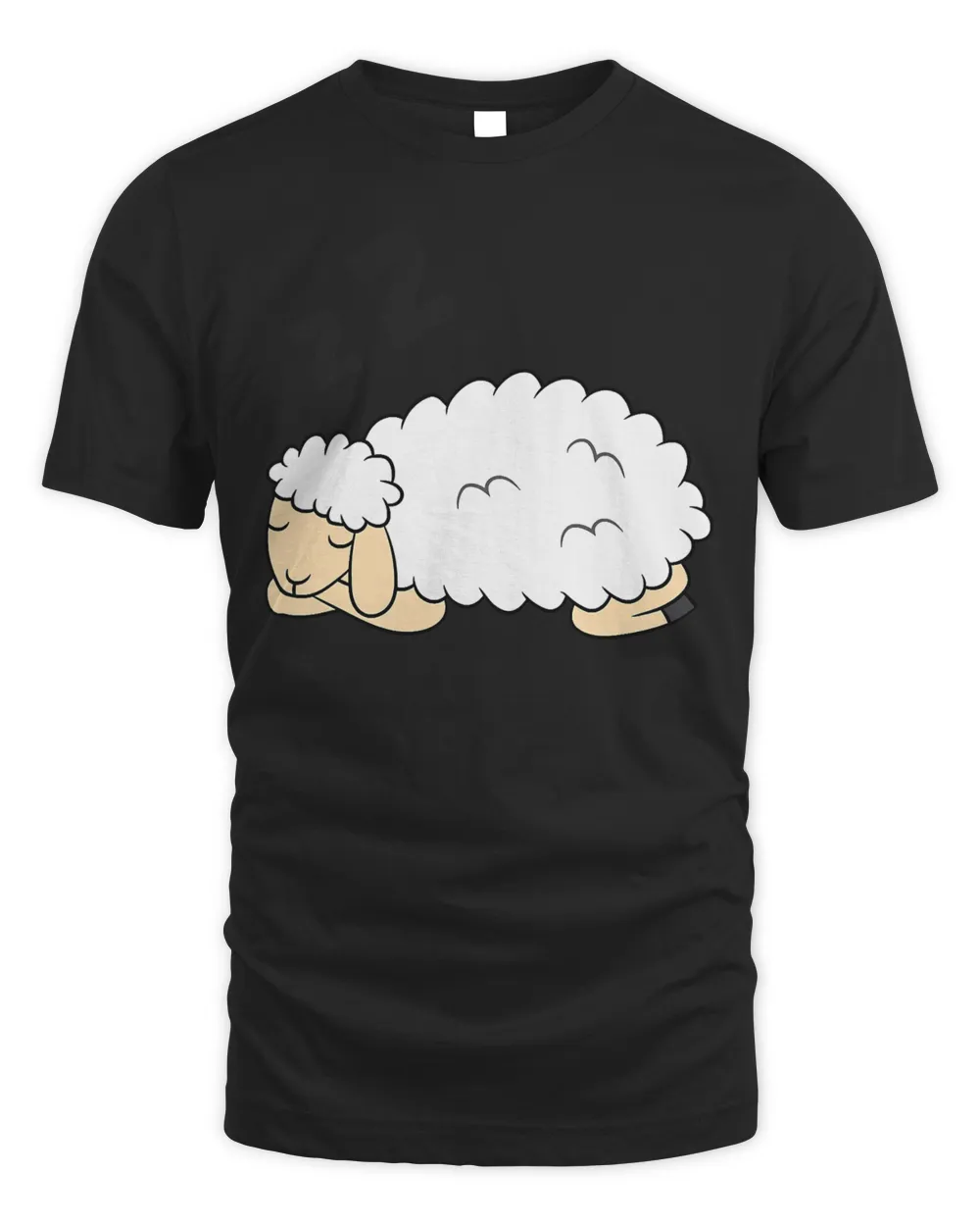 Sheep Sleeping Tired Napping 153 Unisex Standard T-Shirt black s