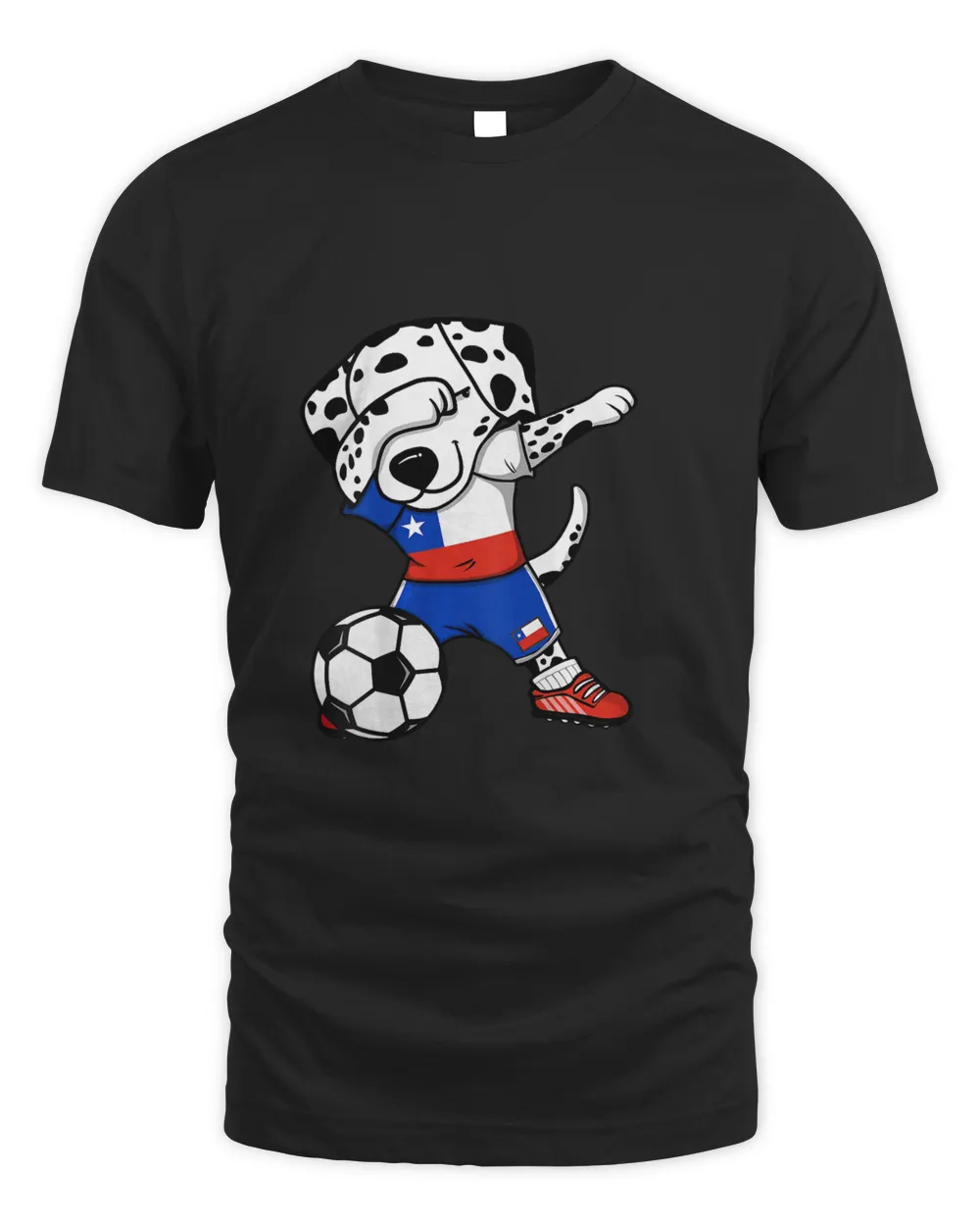 Dabbing Dalmatian Chile Soccer Fans Jersey Chilean Football T-Shirt (2)