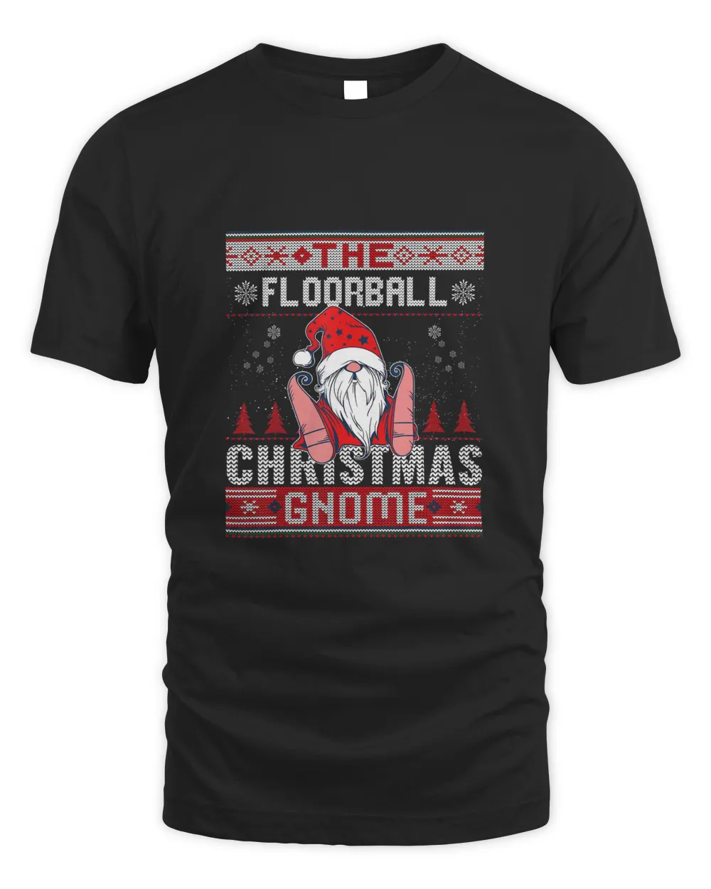 Floorball Christmas Gnome Matching Family Ugly T-Shirt
