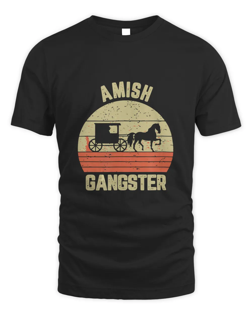 Funny Amish,Amish Gangster Horse Buggy T-Shirt
