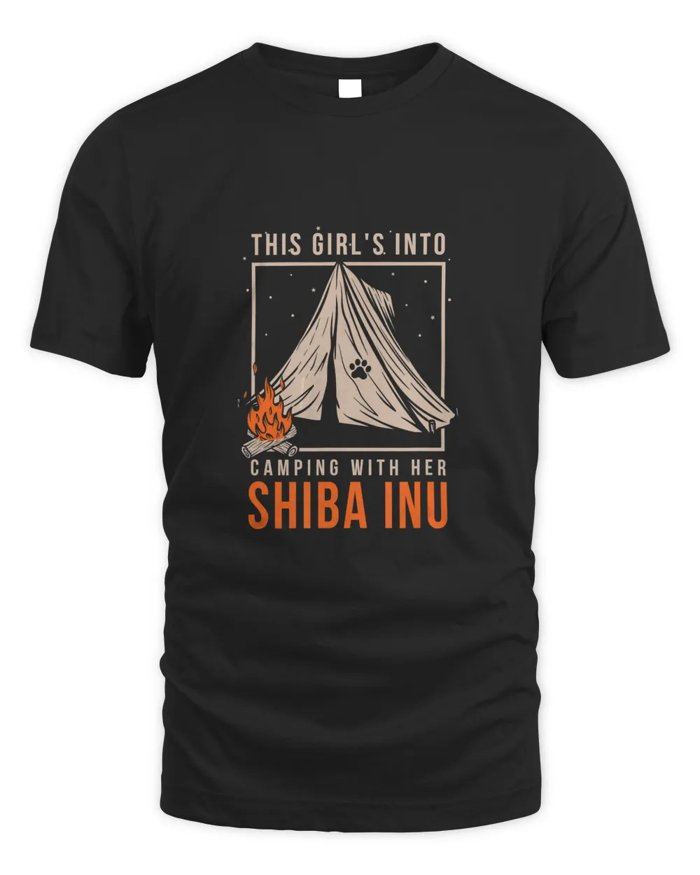 Girl&39;s into Camping with Her Shiba Inu Dog Lover T-Shirt