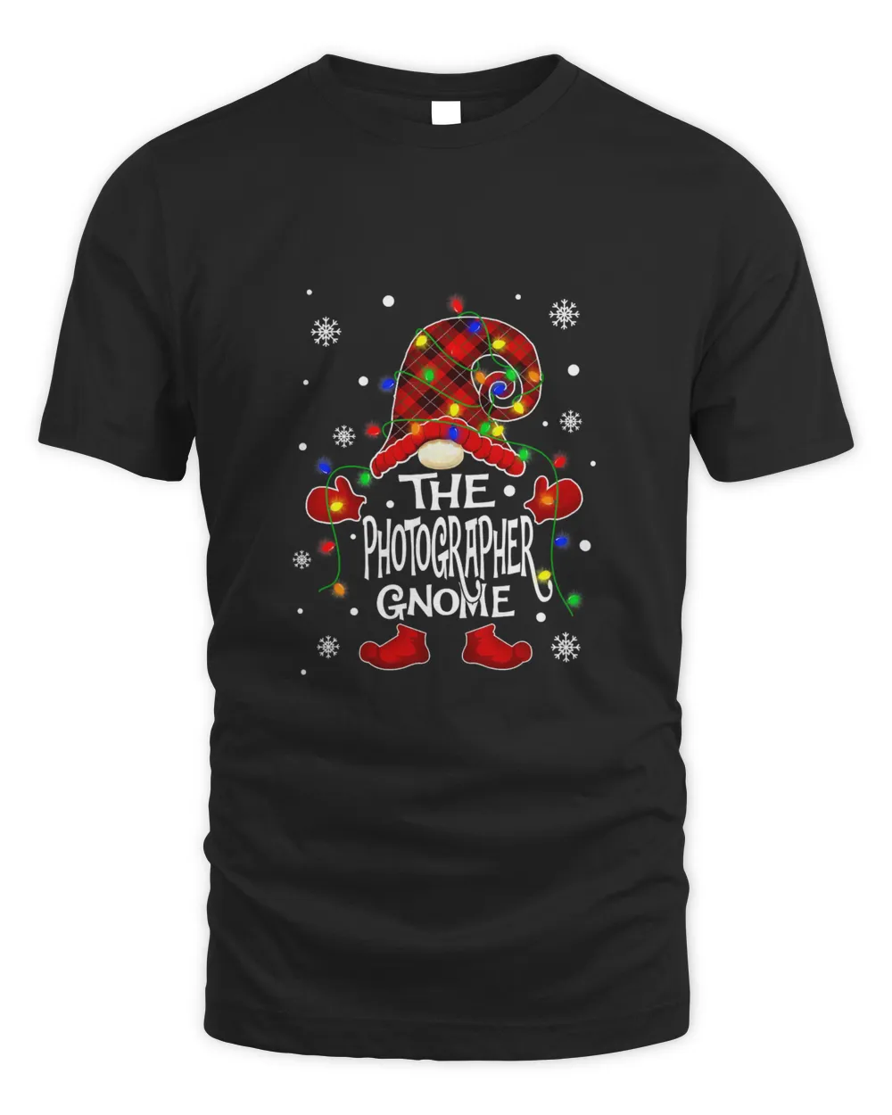The Photographer Gnome Matching Family Group Christmas Light T-Shirt