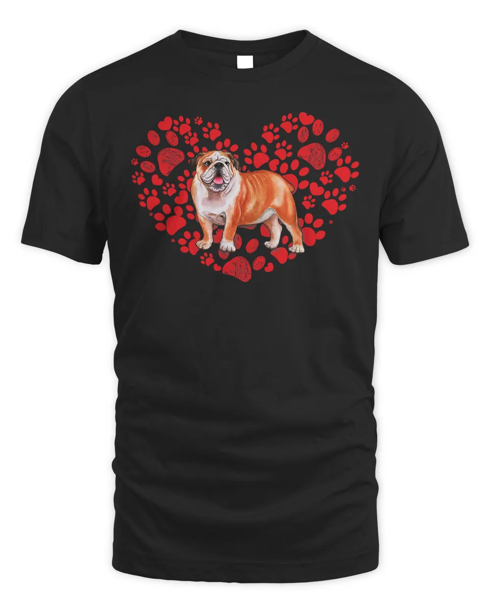 English Bulldog Dog Valentines Day English Bulldog Love Heart Paw Dog Lover 79
