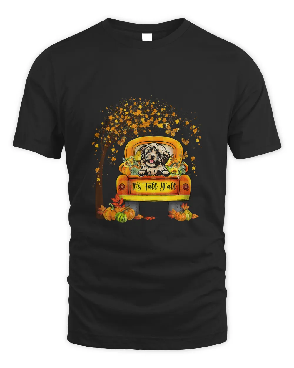 It&39;s Fall Y&39;all Havanese Thanksgiving Pumpkin Truck T-Shirt