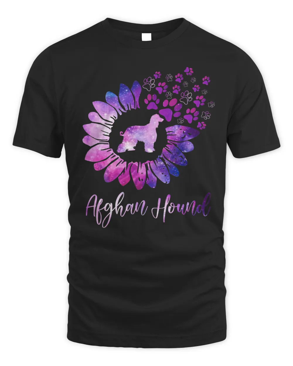 Colorful Sunflower Afghan Hound Dog Gift Womens Girls T-Shirt