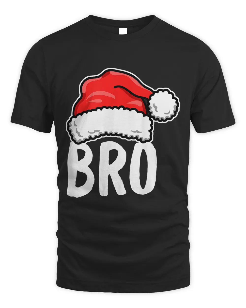 Bro Santa Hat Brother Matching Family Christmas Gifts T-Shirt