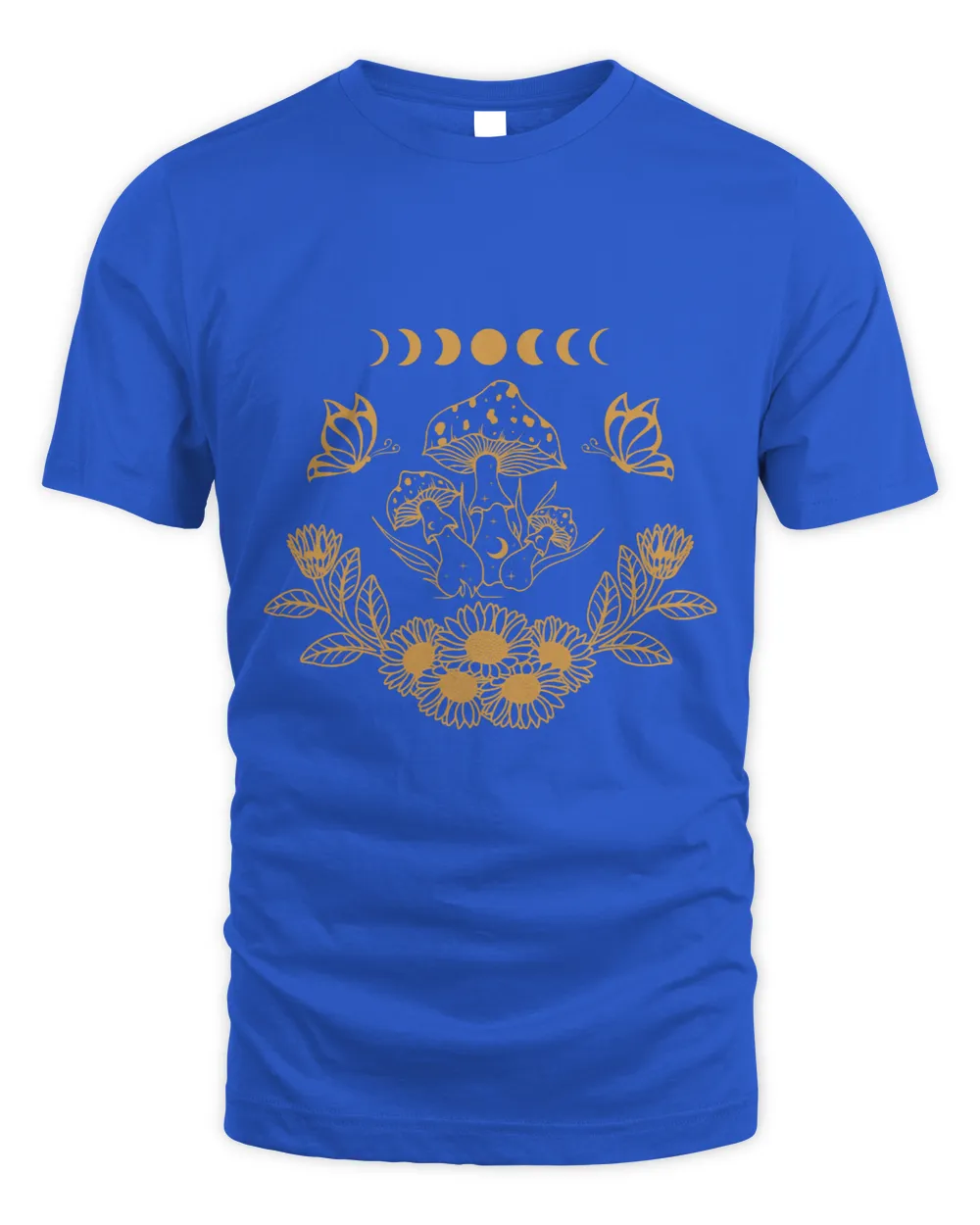 Mushroom Butterfly With Floral Design And Moon Phase