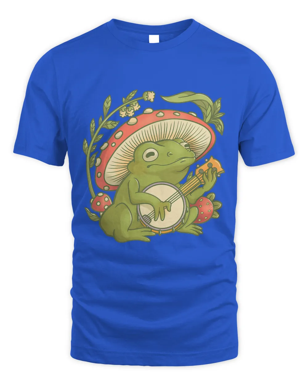 Frogs Cute Cottagecore Aesthetic Frog Playing Banjo on Mushroom4