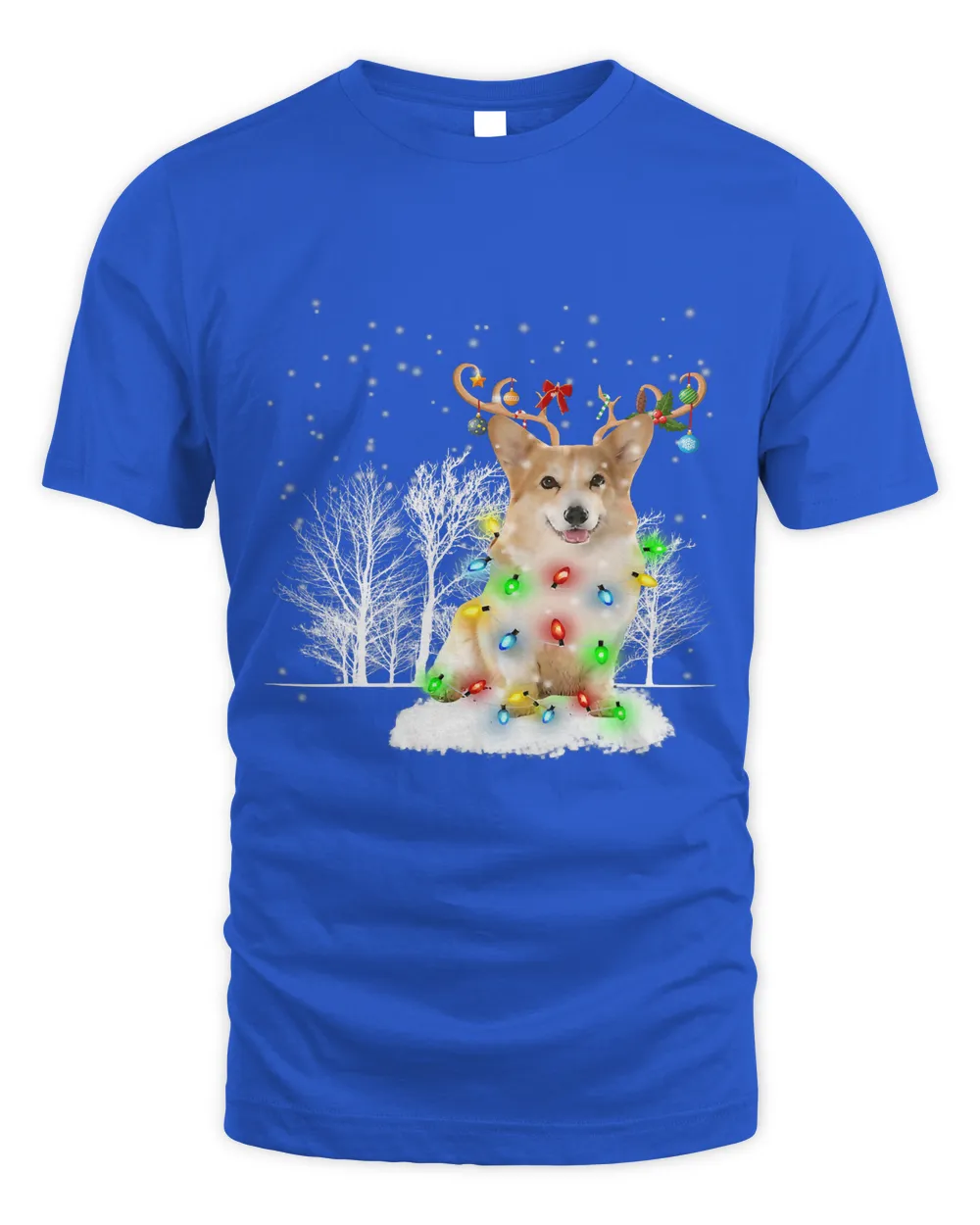 Corgi Dog Snow Reindeer Santa Hat Christmas Light Xmas469