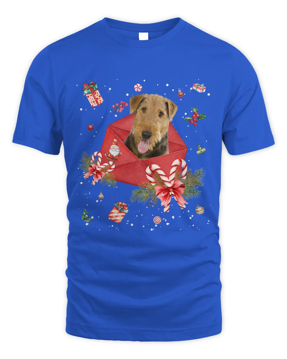 Airedale Terrier Dog In Christmas Card Ornament Pajama Xmas441