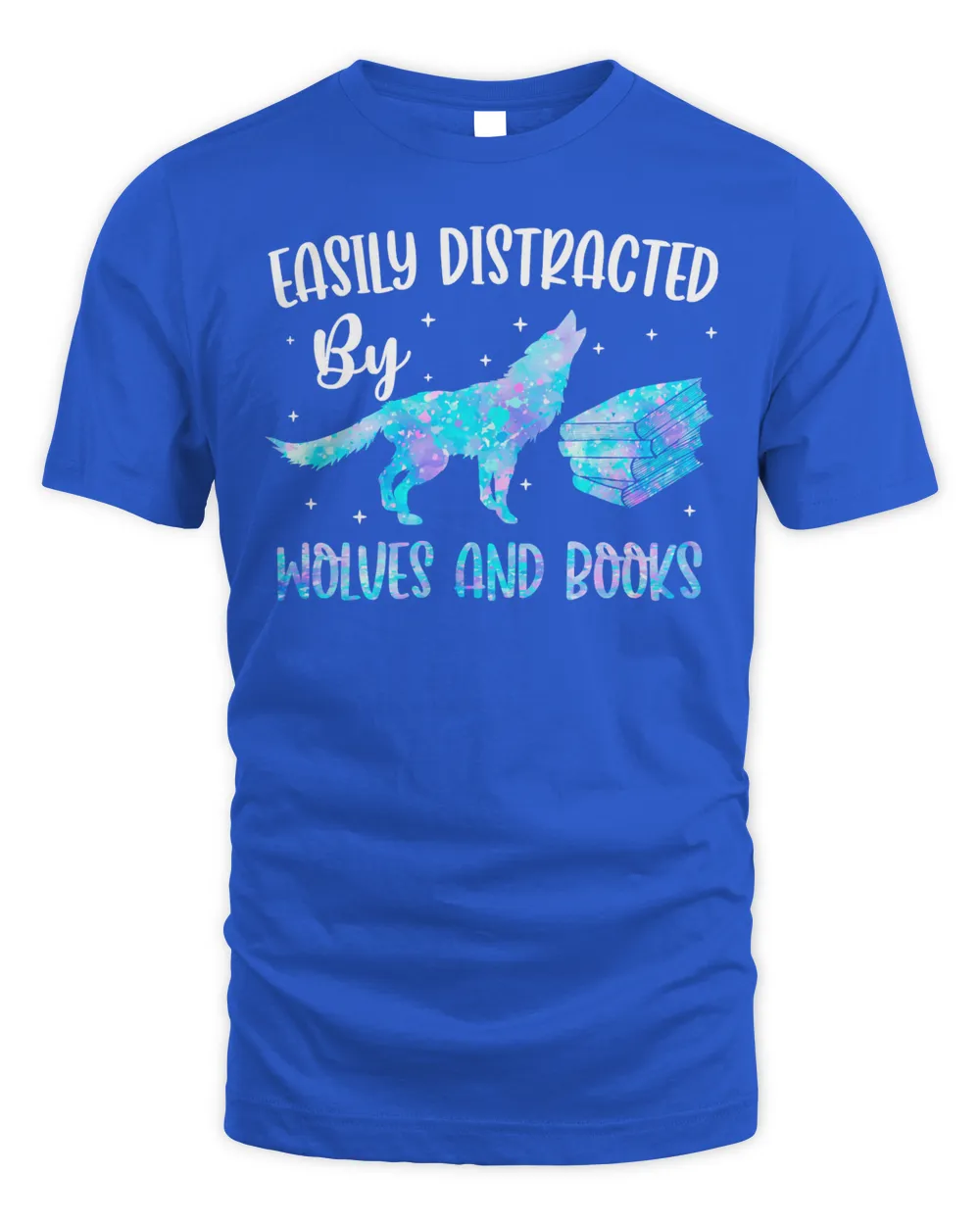 Easily Distracted By Wolves And Books Funny Cute Design For Books And WolvesLovers 2 Book Reader