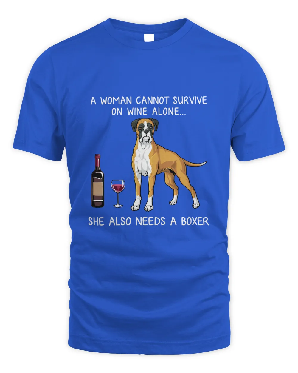 Boxer and wine Funny Dog  Classic T-Shirt