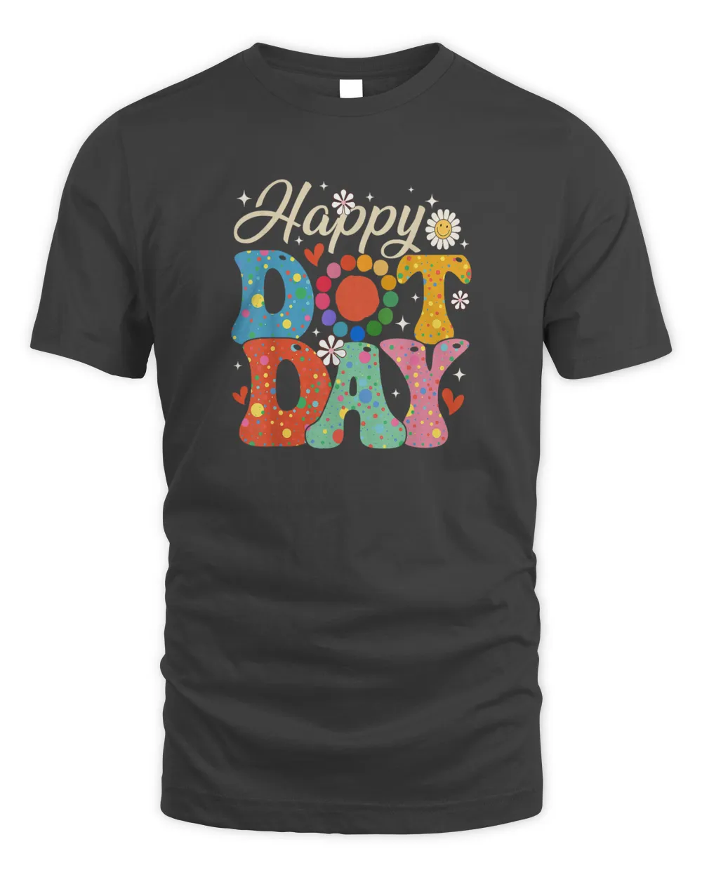 Happy Dot Day Hippie Flowers Smile Face Groovy Teacher Kids_1