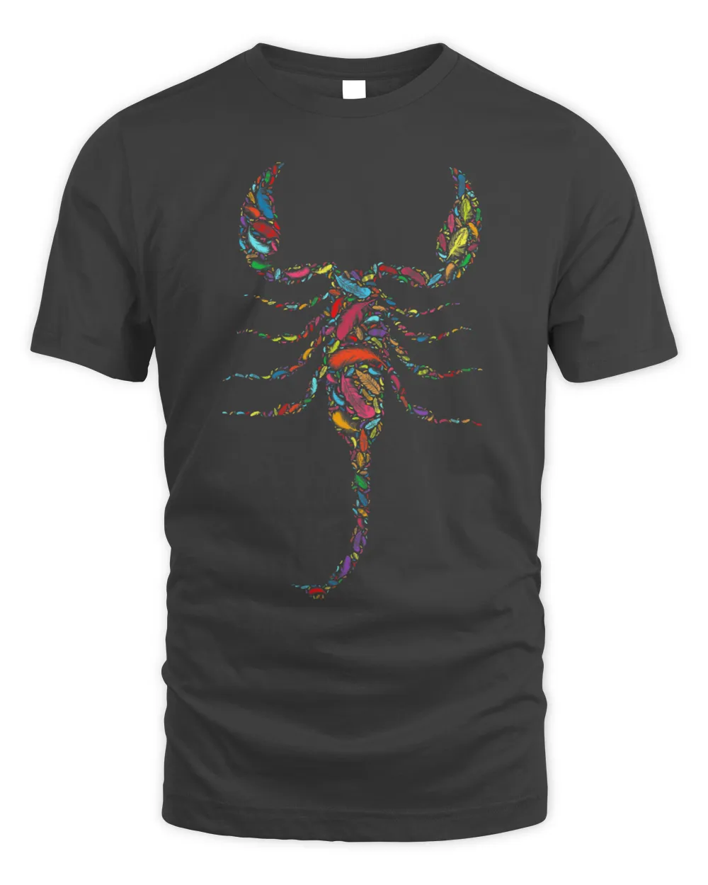 Colorful Red Green Blue Yellow Purple Bird Feather Scorpion
